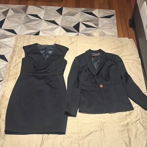 Ted Baker.Elegant Black Dress and Blazer Set